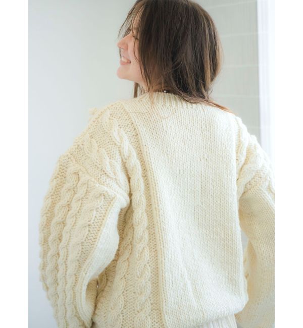 Ungrid「ルーズスリーブケーブルニット」|ニット・セーター|