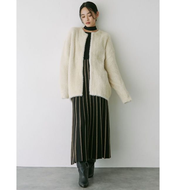 LAGUNAMOON「ミニシャギーセッケツニットカーディガン」|カーディガン|