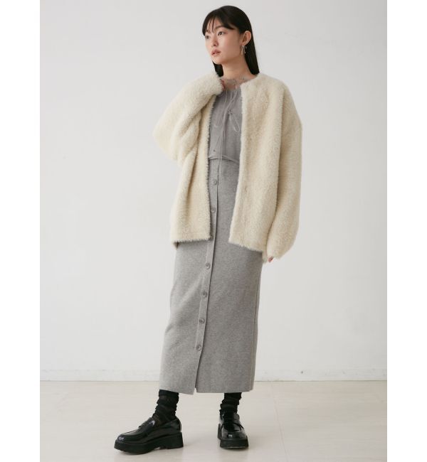 LAGUNAMOON「ミニシャギーセッケツニットカーディガン」|カーディガン|