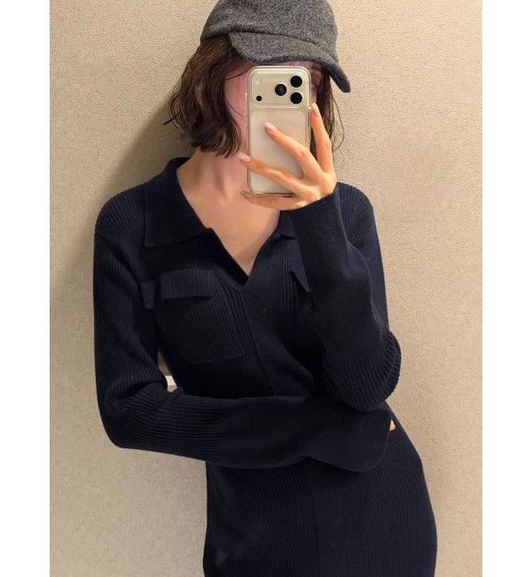 LAGUNAMOON「フラップポケットリブニットワンピース」|ワンピース|