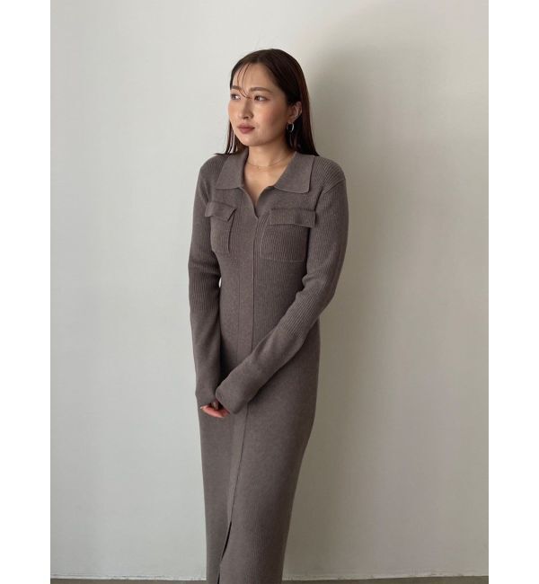 LAGUNAMOON「フラップポケットリブニットワンピース」|ワンピース|