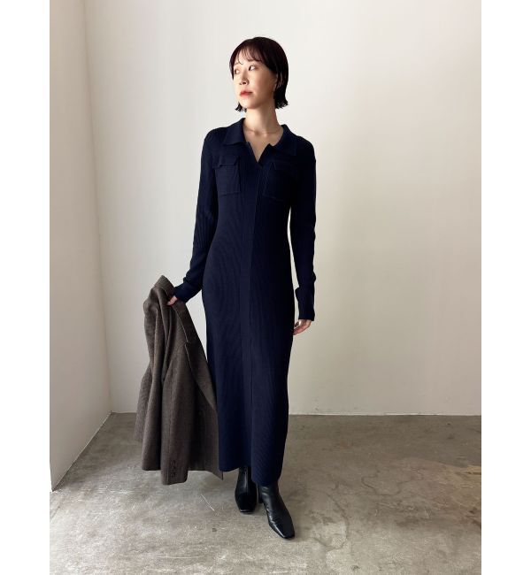 LAGUNAMOON「フラップポケットリブニットワンピース」|ワンピース|