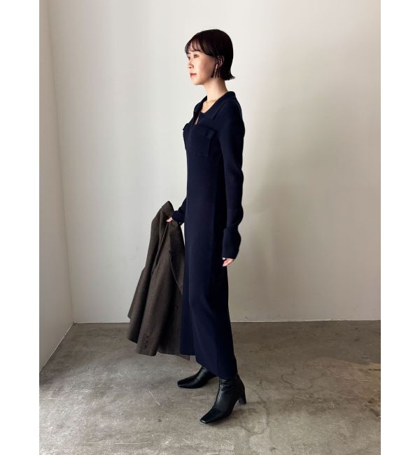 LAGUNAMOON「フラップポケットリブニットワンピース」|ワンピース|