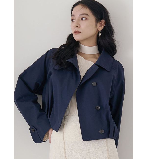 LAGUNAMOON「タックヘムトレンチライクショートブルゾン」|ブルゾン・スタジャン|
