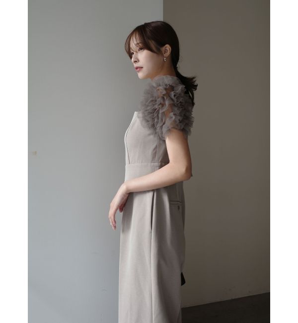 LAGUNAMOON「【ソンイさんコラボ】LADYチュールショルダーパンツドレス」|ドレス|