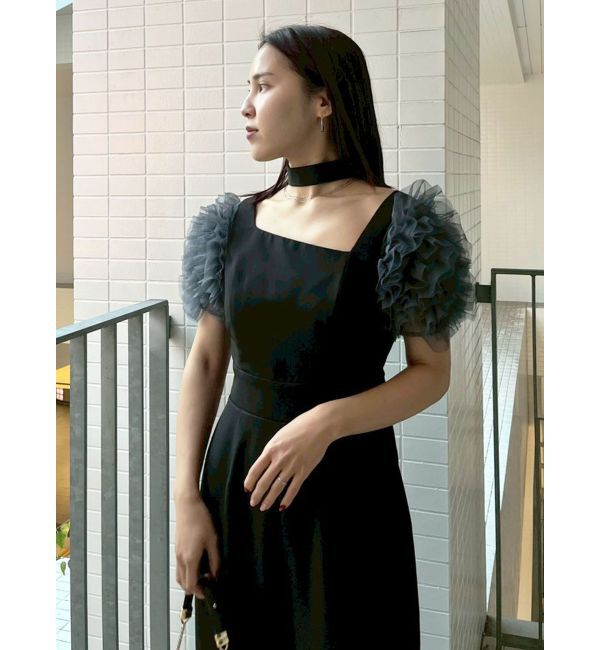 LAGUNAMOON「【ソンイさんコラボ】LADYチュールショルダーパンツドレス」|ドレス|