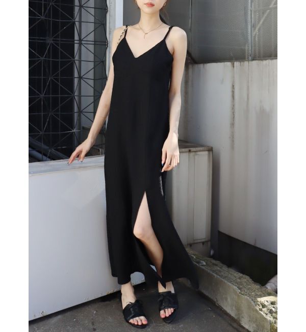 EVRIS「ディープスリットロングキャミワンピース」|ワンピース|