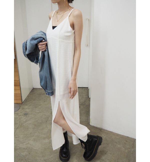 EVRIS「ディープスリットロングキャミワンピース」|ワンピース|