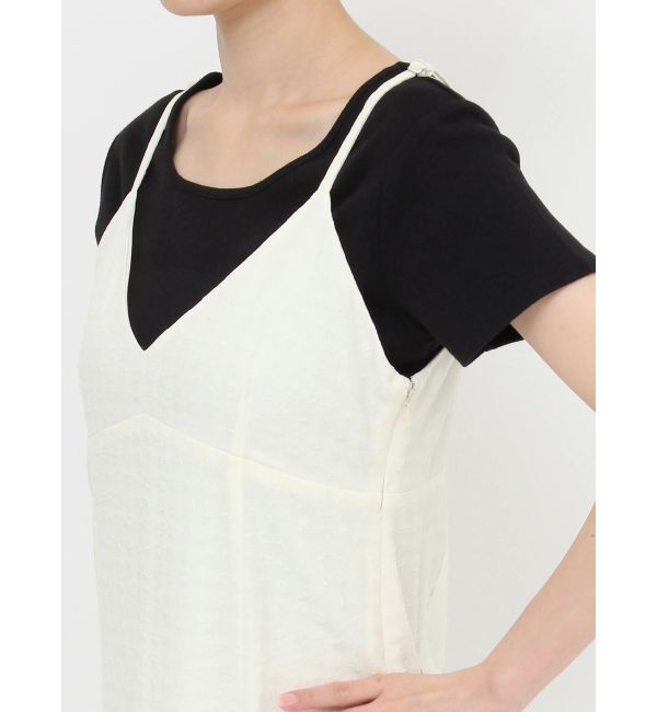 EVRIS「ディープスリットロングキャミワンピース」|ワンピース|