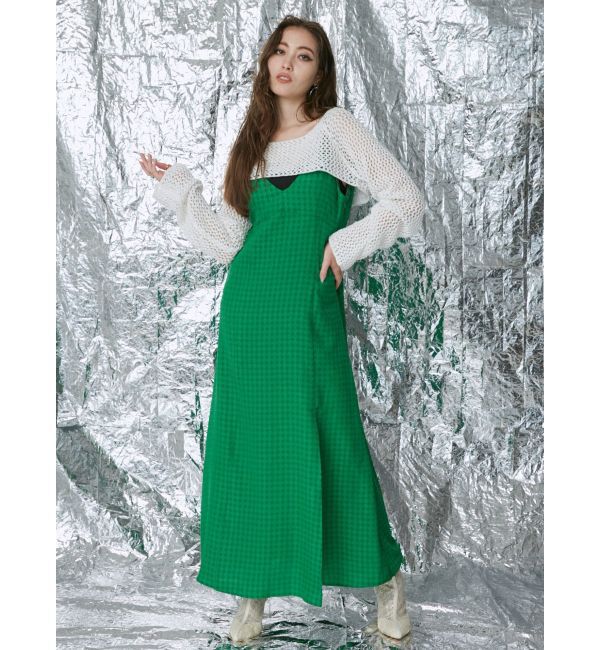 EVRIS「ディープスリットロングキャミワンピース」|ワンピース|