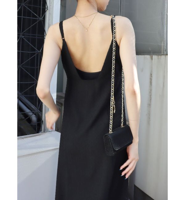 EVRIS「ディープスリットロングキャミワンピース」|ワンピース|