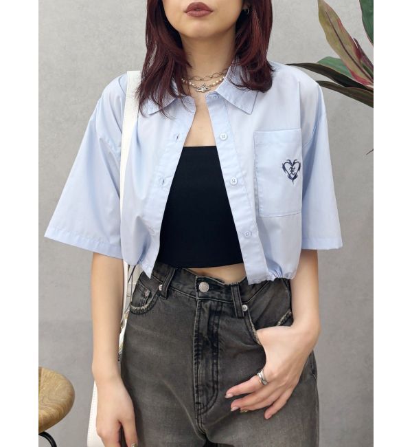 EVRIS「ワンポイントショートシャツ」|シャツ・ブラウス|