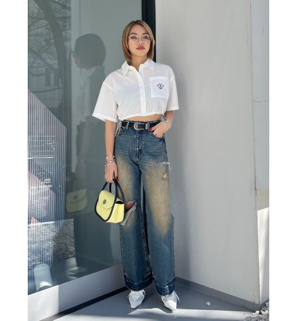 EVRIS「ワンポイントショートシャツ」|シャツ・ブラウス|