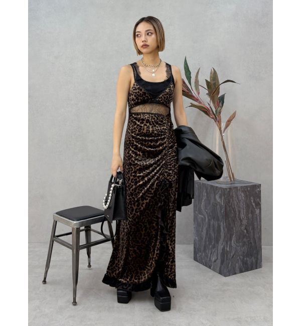 EVRIS「ベロアレースロングワンピース」|ワンピース|