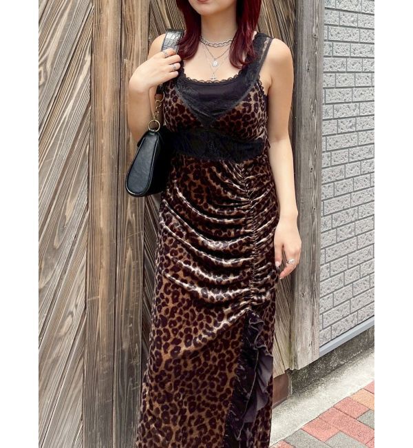 EVRIS「ベロアレースロングワンピース」|ワンピース|