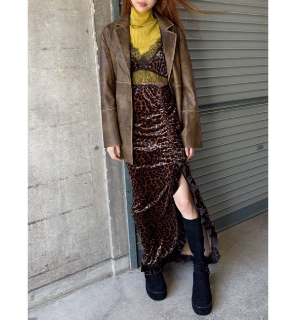 EVRIS「ベロアレースロングワンピース」|ワンピース|