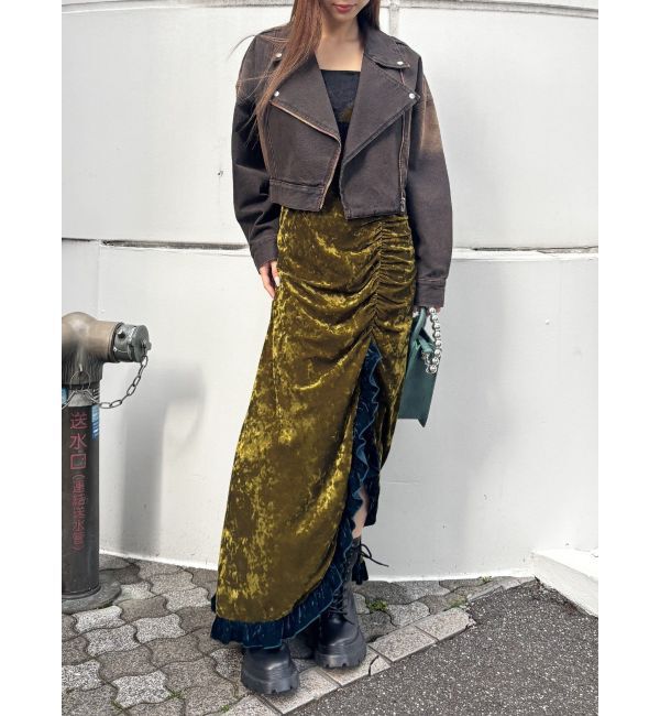 EVRIS「ベロアレースロングワンピース」|ワンピース|