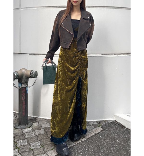 EVRIS「ベロアレースロングワンピース」|ワンピース|