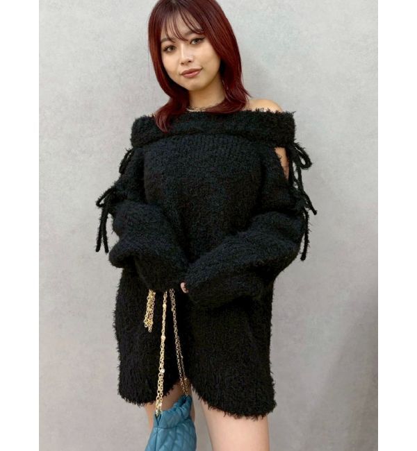 EVRIS「リボンオフショルニットワンピース」|ワンピース|