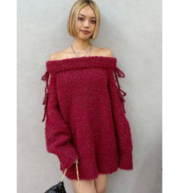 EVRIS「リボンオフショルニットワンピース」|ワンピース|