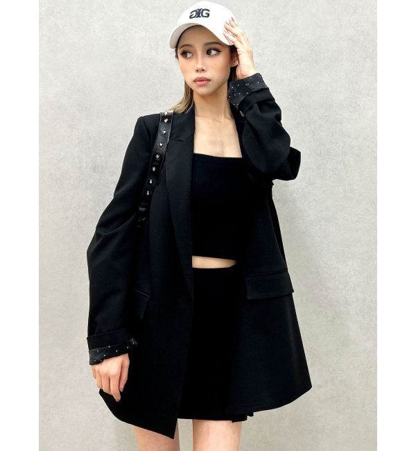 GYDA「LININGラインストーンLOOSEジャケット【SETUP着用可】」|その他|ブラック