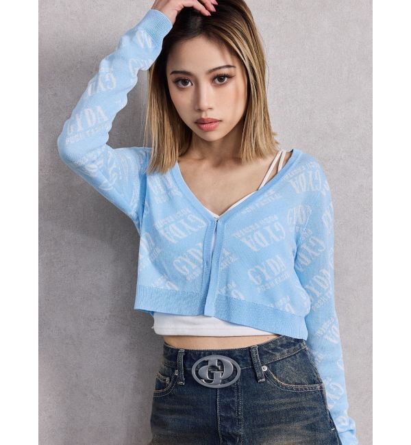 GYDA「GYDA POSH FADITAL ニットカーディガン」|カーディガン|スカイブルー