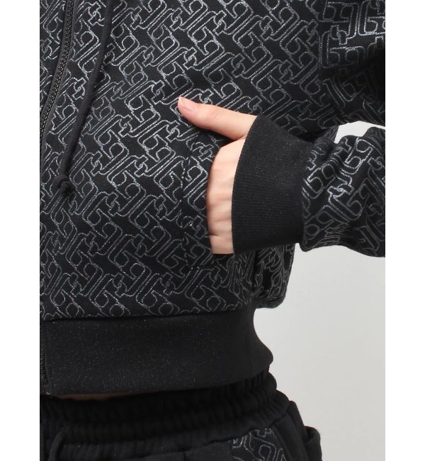 GYDA「GG chain glitter print shortパーカー」|パーカー|