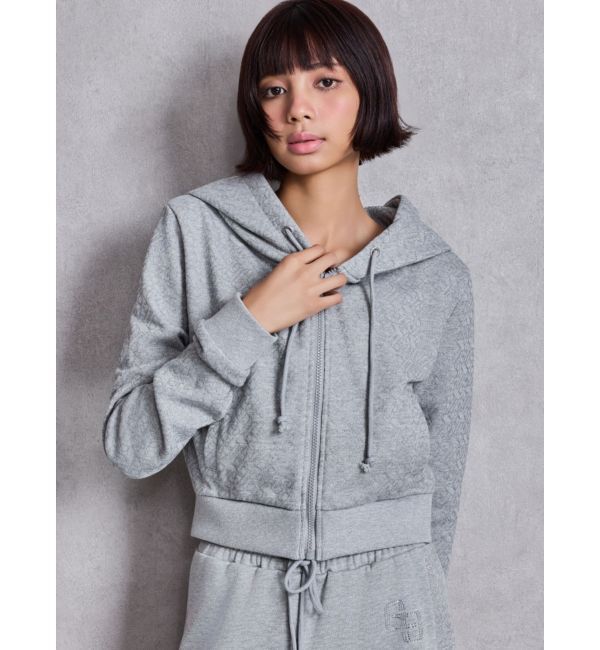 GYDA「GG chain glitter print shortパーカー」|パーカー|