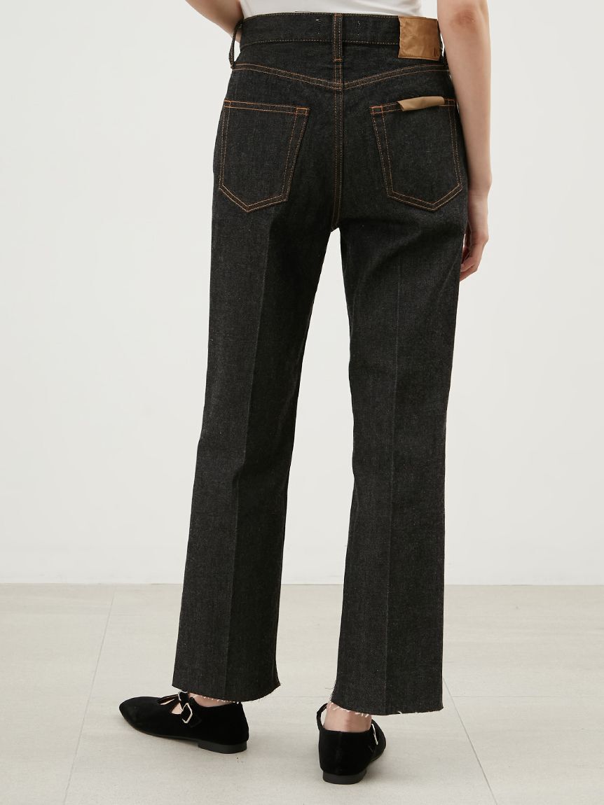 Mila Owen「裾段差テーパードデニムパンツ」|デニム|