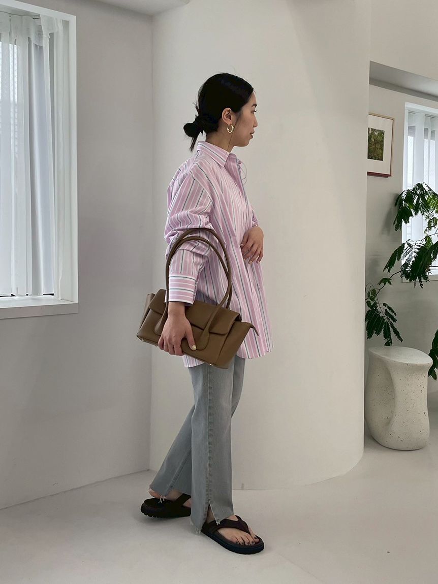 Mila Owen「裾段差テーパードデニムパンツ」|デニム|