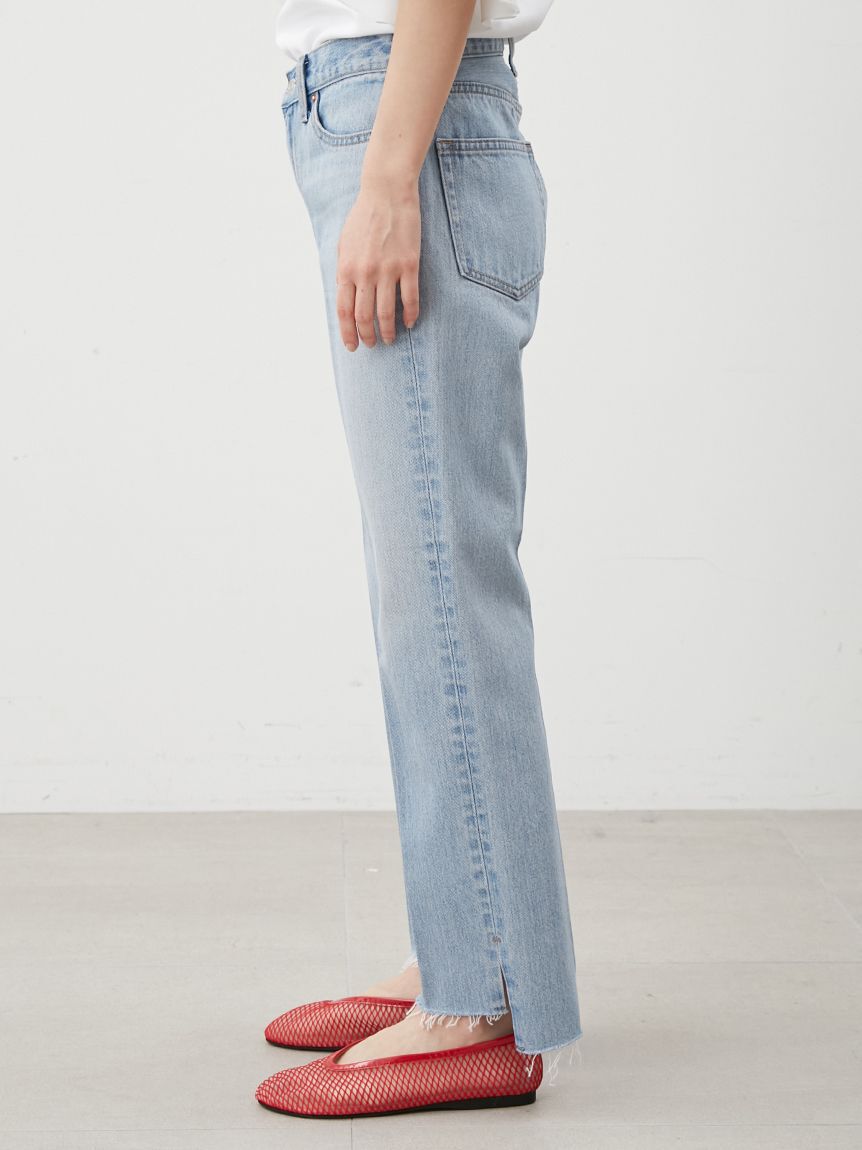 Mila Owen「裾段差テーパードデニムパンツ」|デニム|