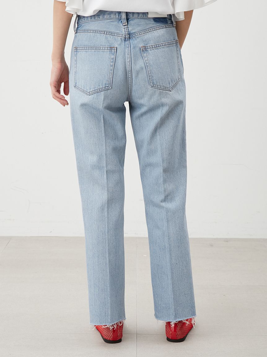 Mila Owen「裾段差テーパードデニムパンツ」|デニム|