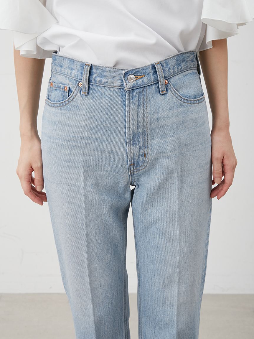 Mila Owen「裾段差テーパードデニムパンツ」|デニム|