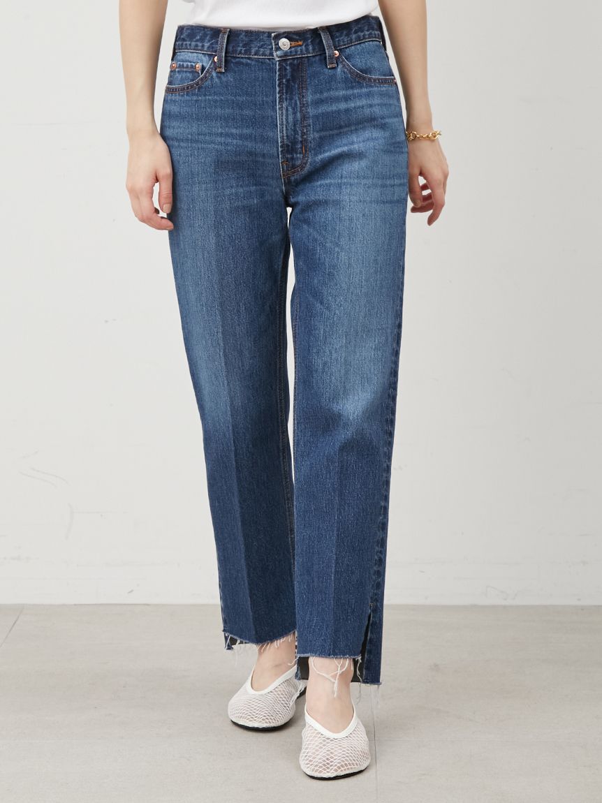 Mila Owen「裾段差テーパードデニムパンツ」|デニム|