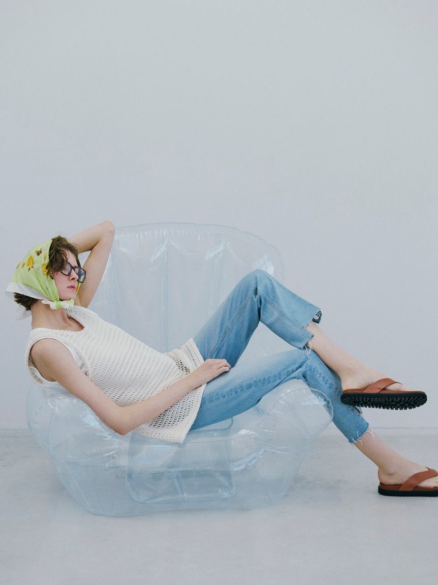 Mila Owen「裾段差テーパードデニムパンツ」|デニム|