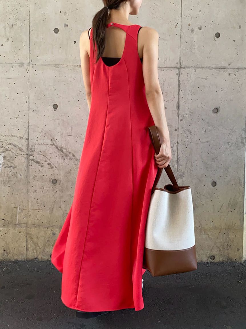 Mila Owen「ドライタッチサテンソリッドワンピース」|ワンピース|