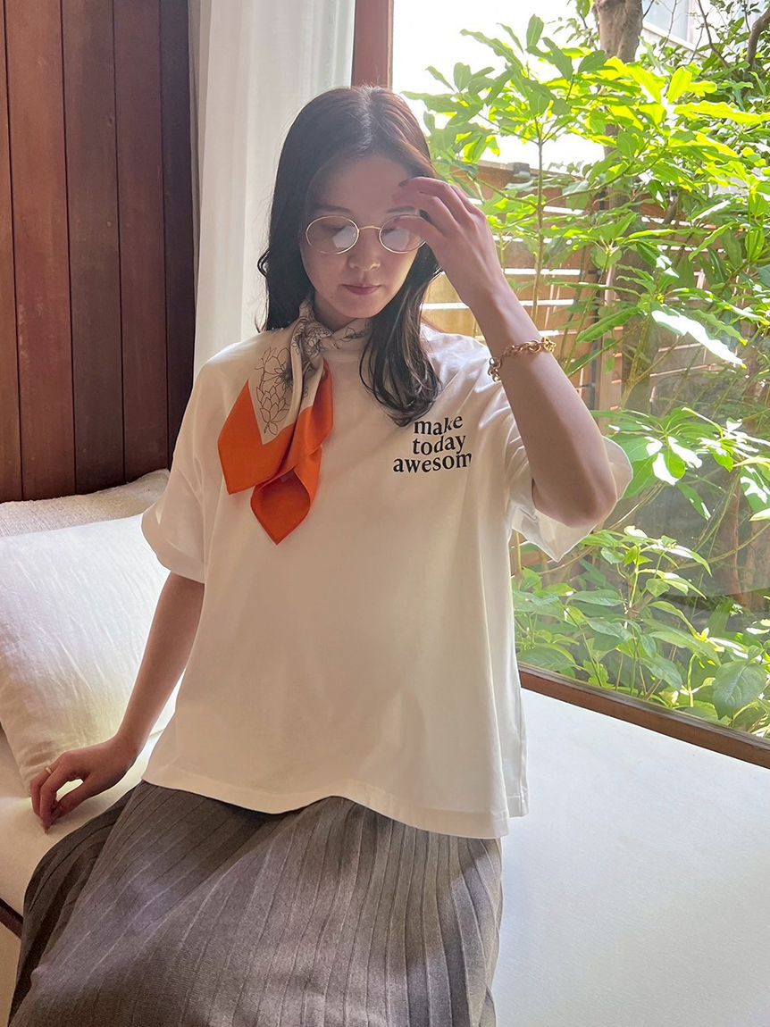 Mila Owen「短丈ワイドグラフィックTシャツ」|Tシャツ・カットソー|