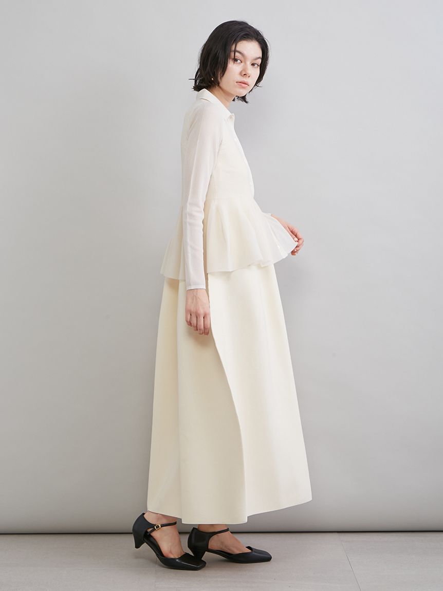 Mila Owen「アンサンブルペプラムシアーポロニットカーディガン」|ニット・セーター|