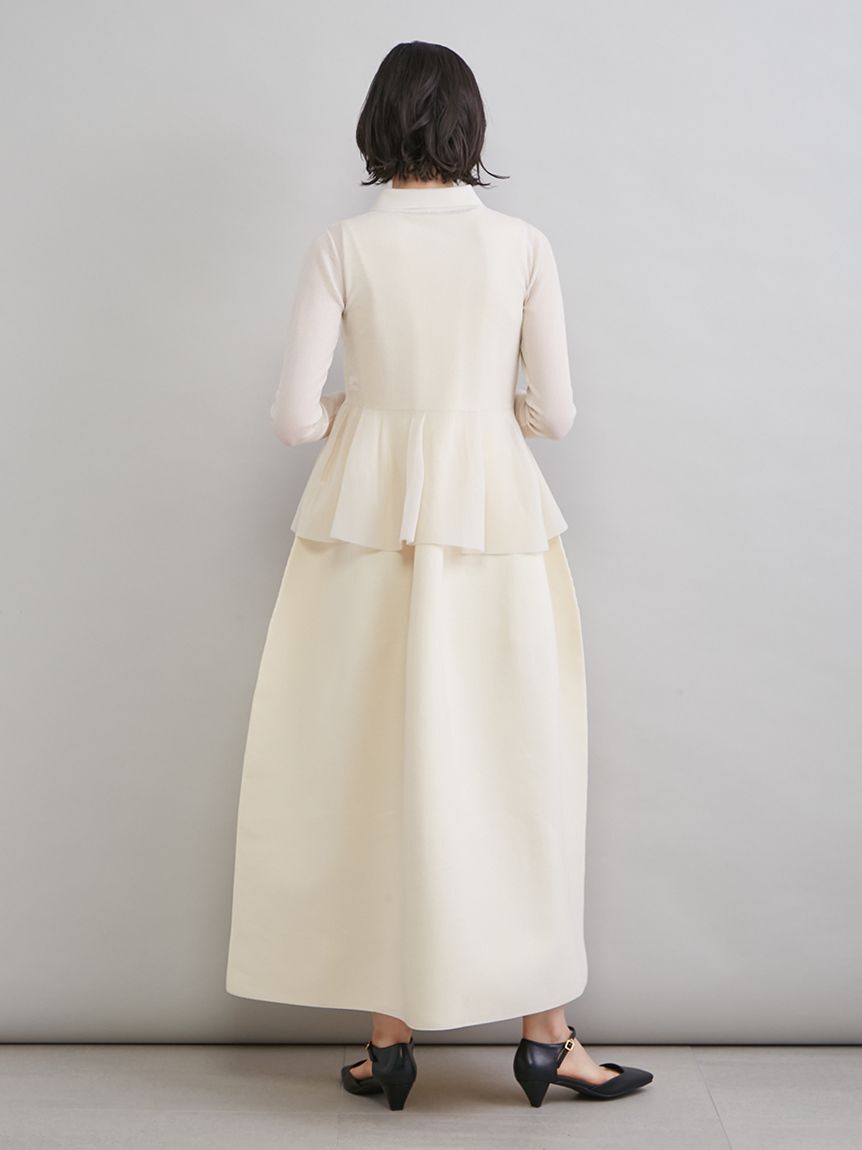 Mila Owen「アンサンブルペプラムシアーポロニットカーディガン」|ニット・セーター|