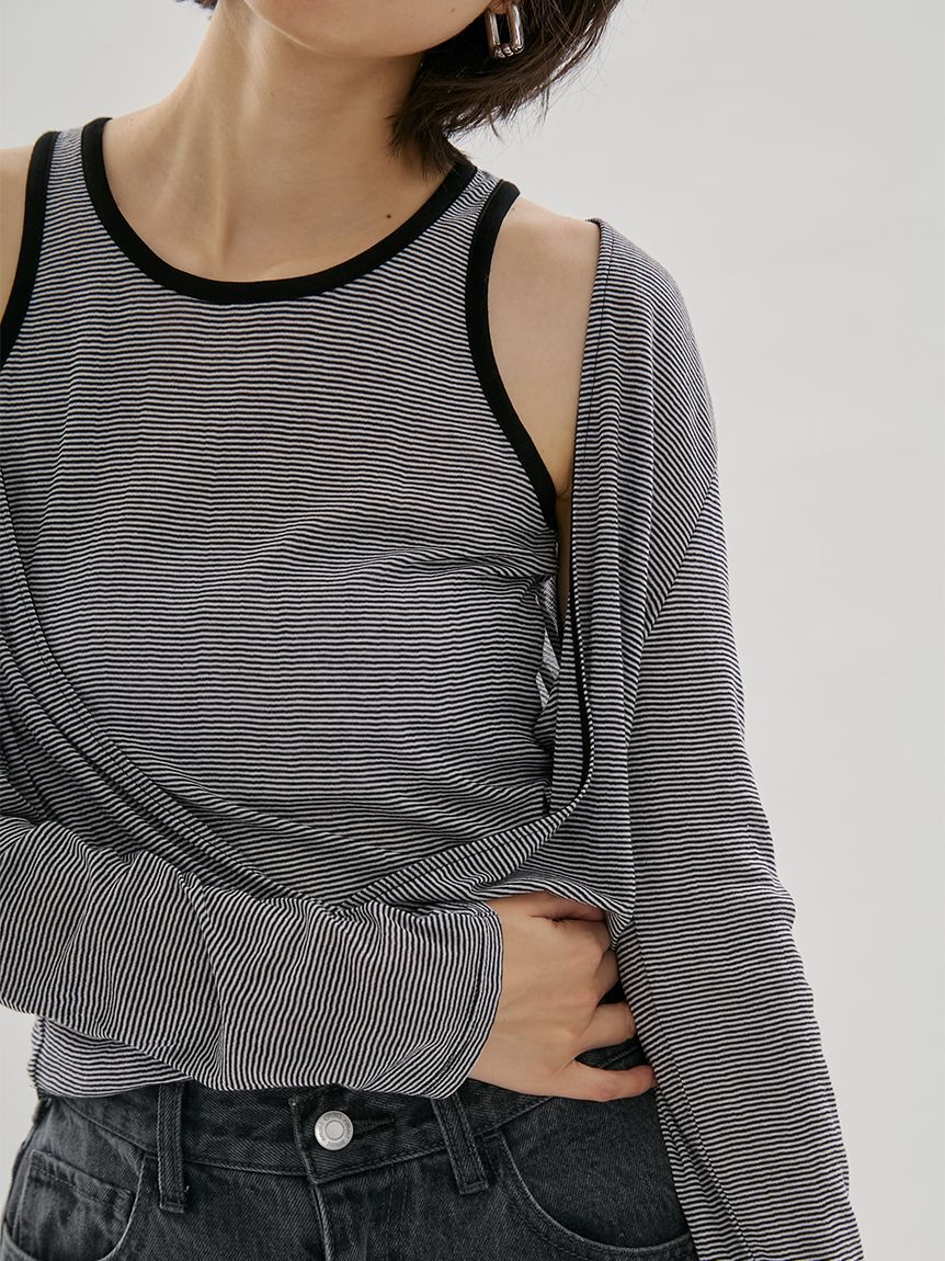 emmi atelier「レイヤードライクカットソー/接触冷感」|Tシャツ・カットソー|