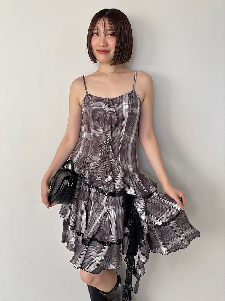 SNIDEL「ラッフルバリエキャミミニワンピース」|ワンピース|