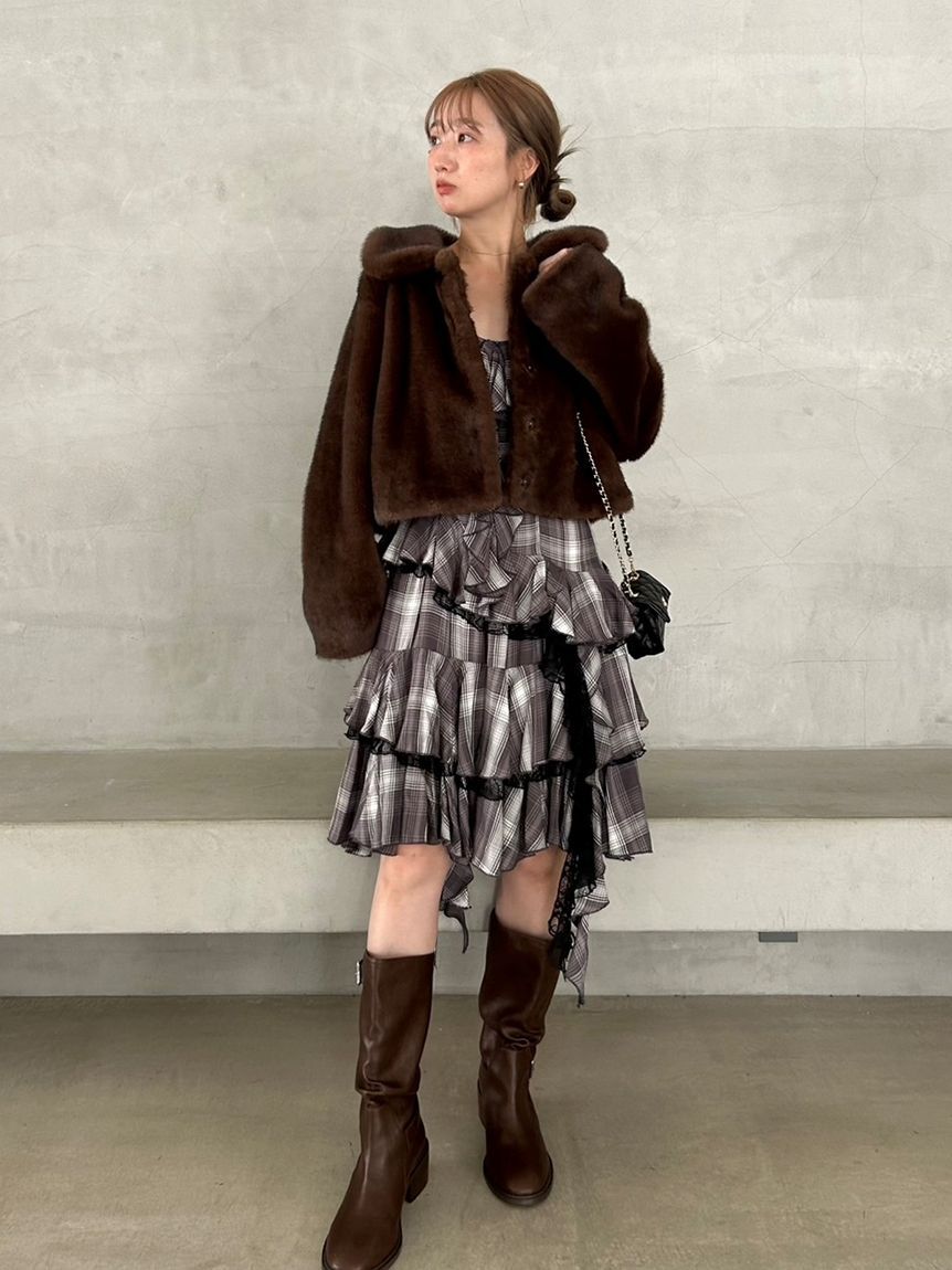 SNIDEL「ラッフルバリエキャミミニワンピース」|ワンピース|