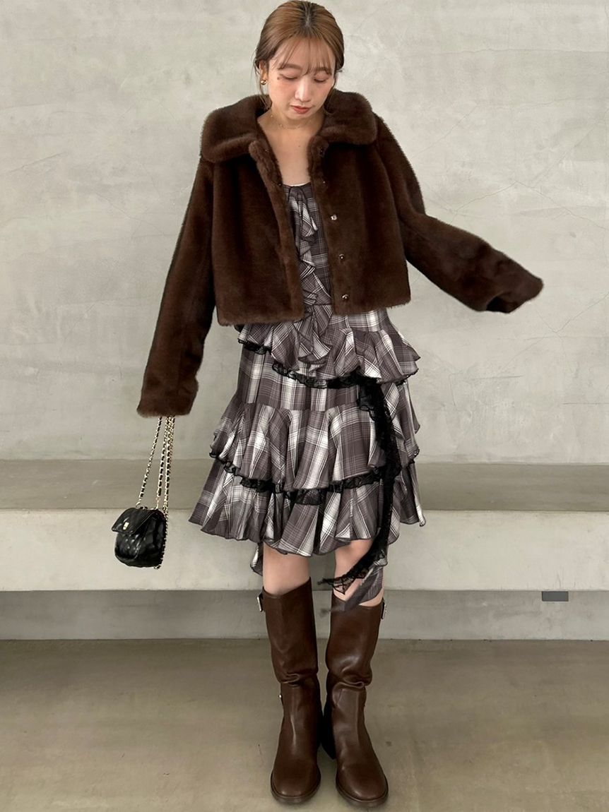 SNIDEL「ラッフルバリエキャミミニワンピース」|ワンピース|