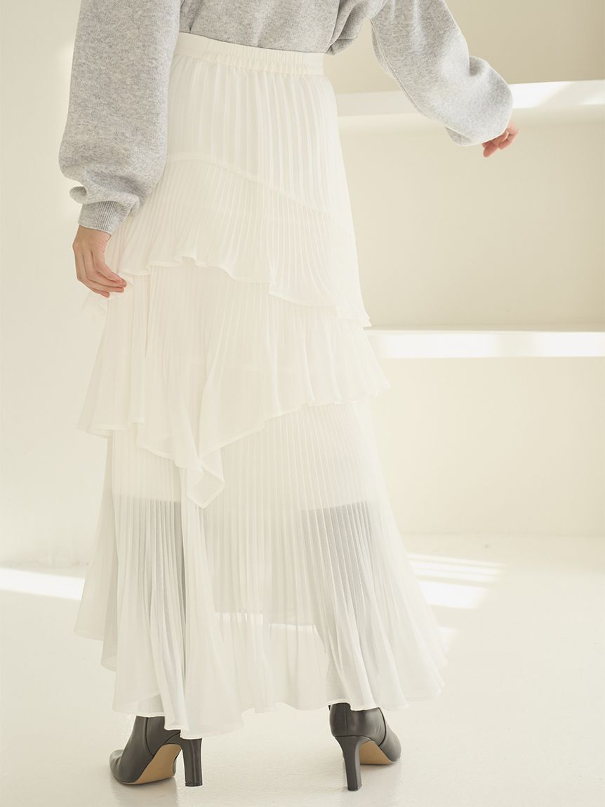 SNIDEL「Sustainableプリーツティアードスカート」|スカート|