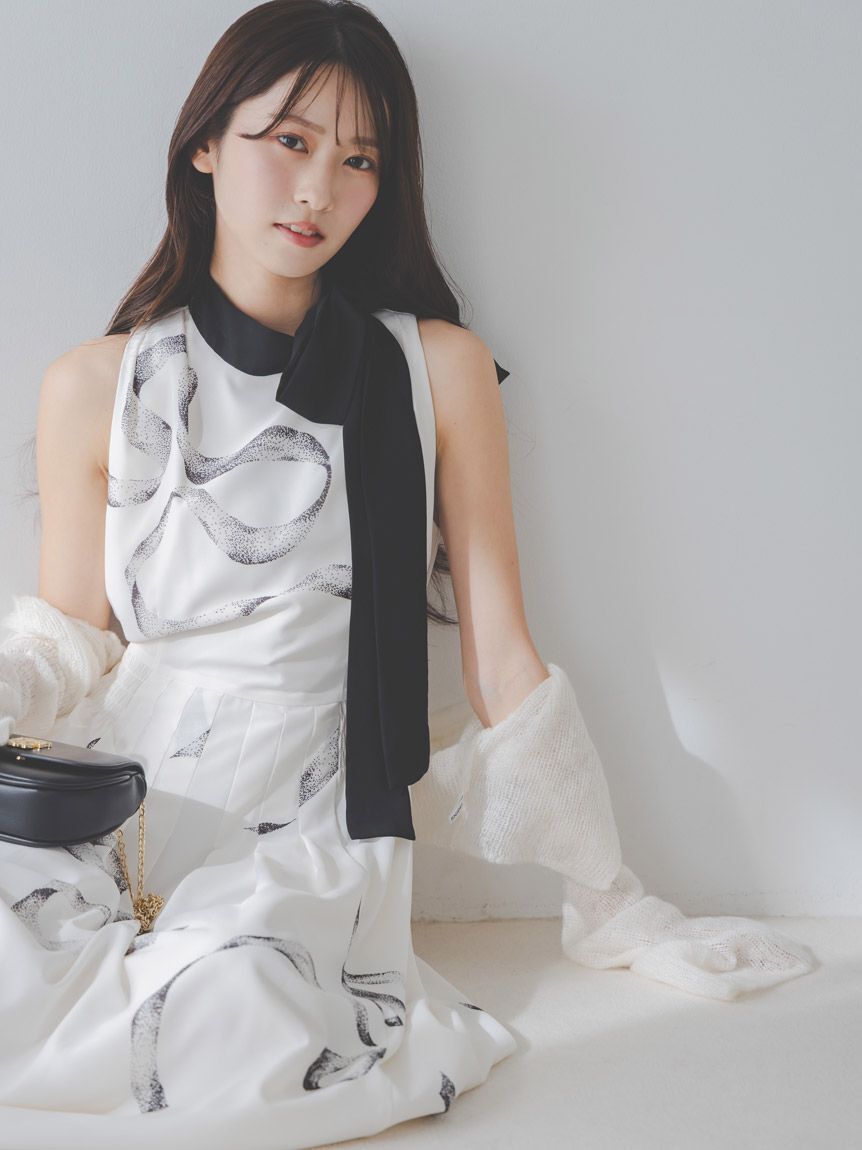 SNIDEL「【WEB限定カラーあり】リボンディテールカーデセットワンピース」|ワンピース|OWHT