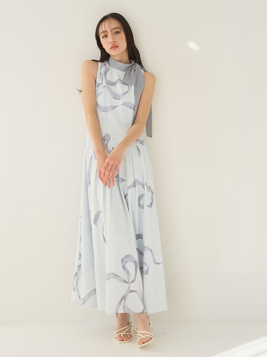 SNIDEL「【WEB限定カラーあり】リボンディテールカーデセットワンピース」|ワンピース|