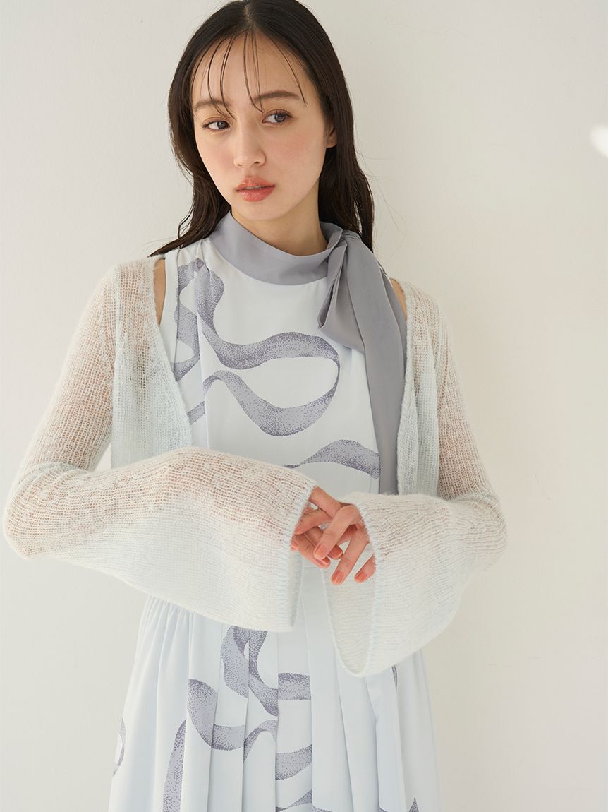 SNIDEL「【WEB限定カラーあり】リボンディテールカーデセットワンピース」|ワンピース|