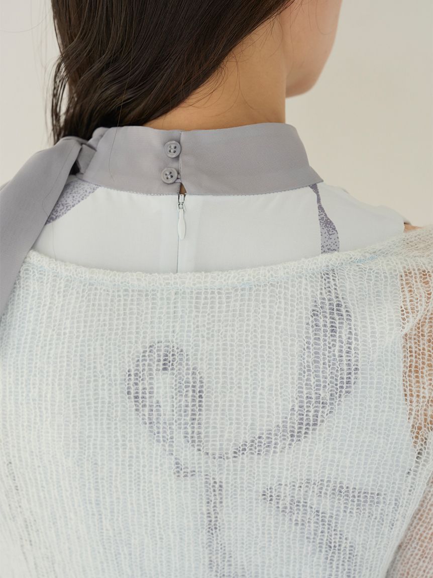 SNIDEL「【WEB限定カラーあり】リボンディテールカーデセットワンピース」|ワンピース|