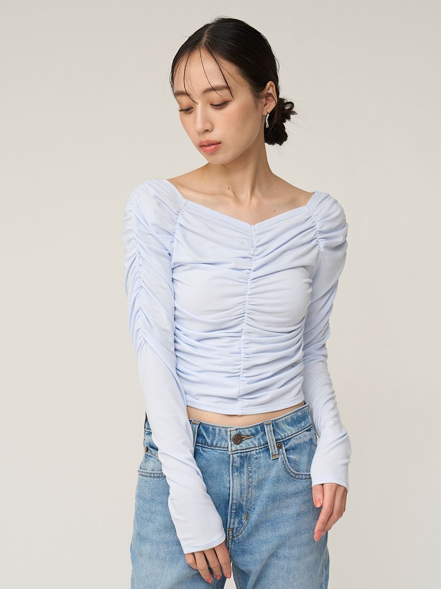 SNIDEL「ギャザーカットプルオーバー」|Tシャツ・カットソー|