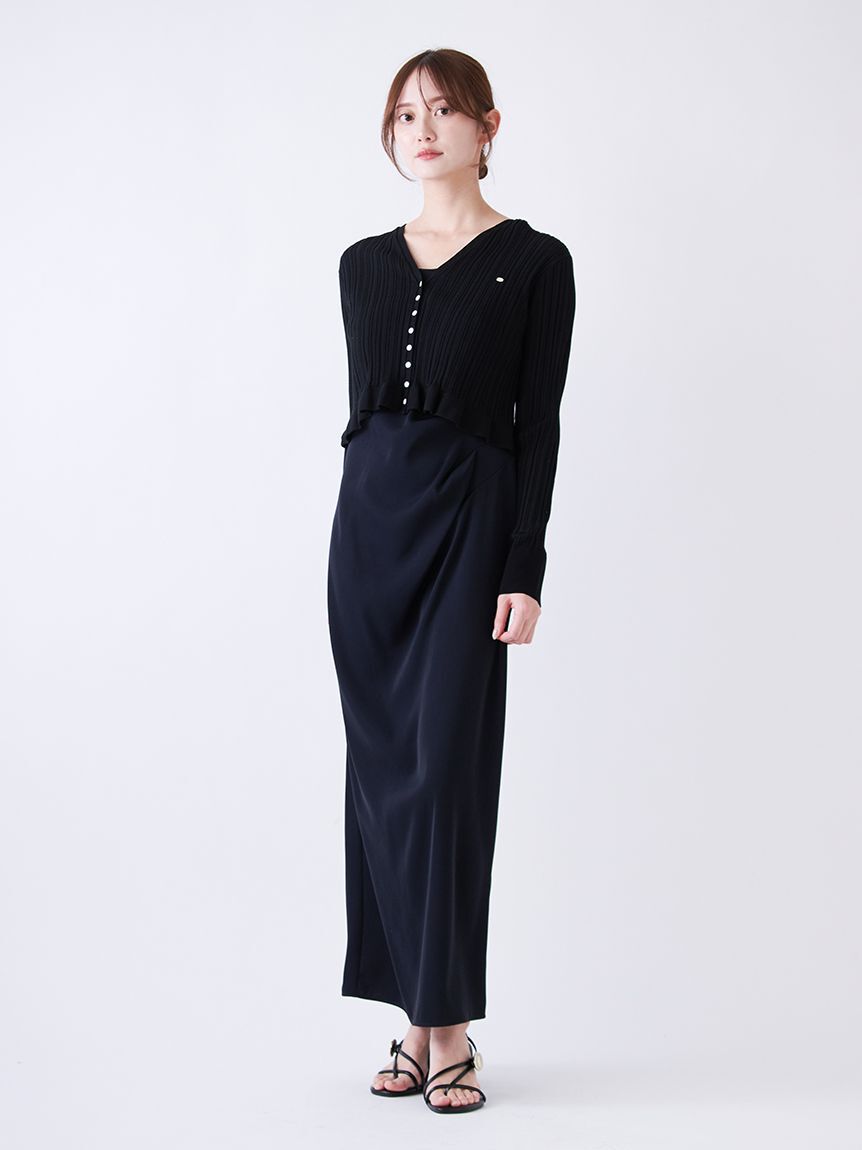 SNIDEL「ヘムフリルランダムリブカーディガン」|カーディガン|